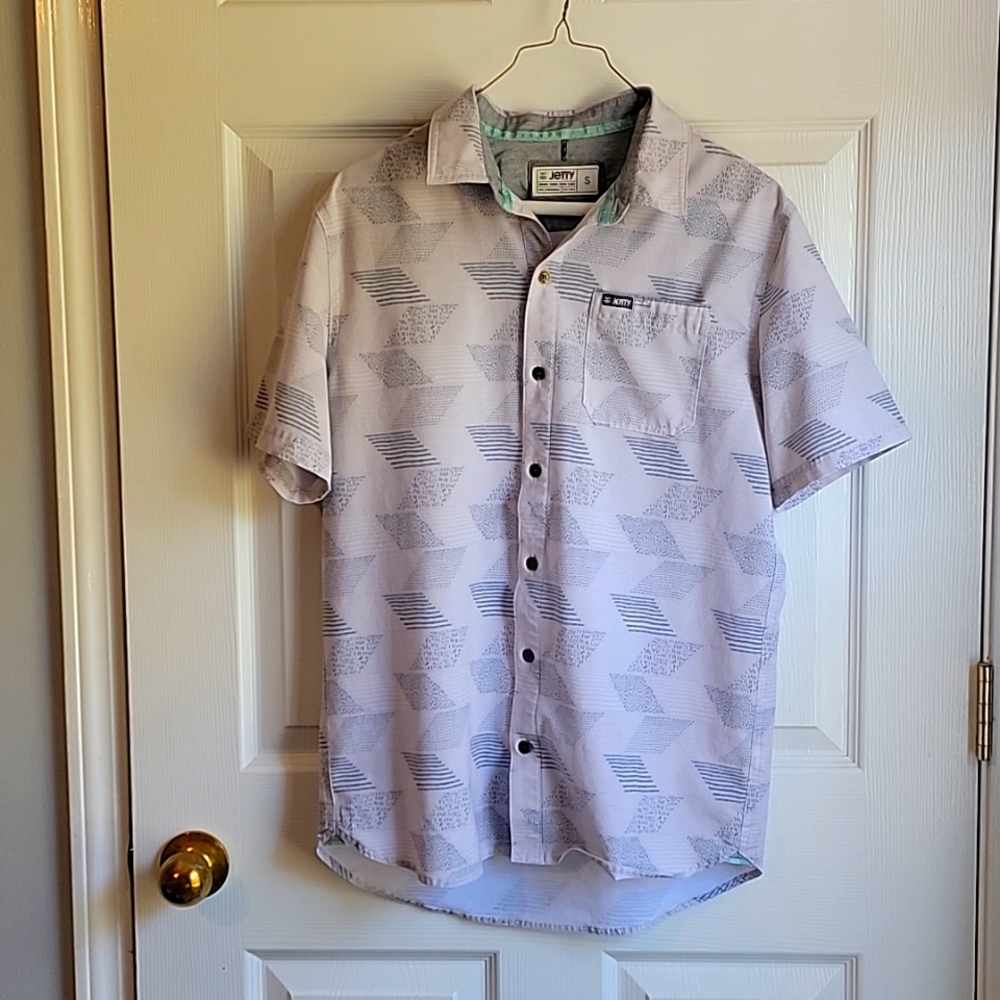 Jetty grey short sleeve button up